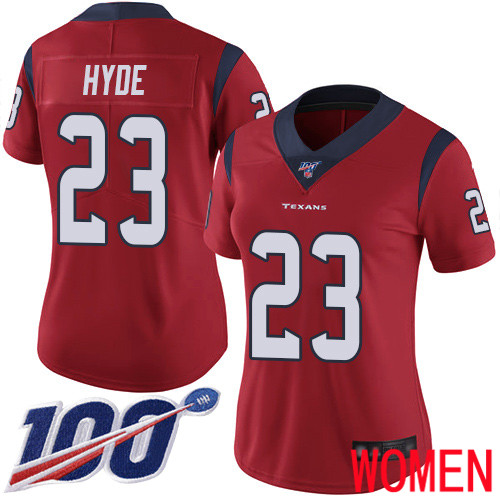 Houston Texans Limited Red Women Carlos Hyde Alternate Jersey NFL Football #23 100th Season Vapor Untouchable